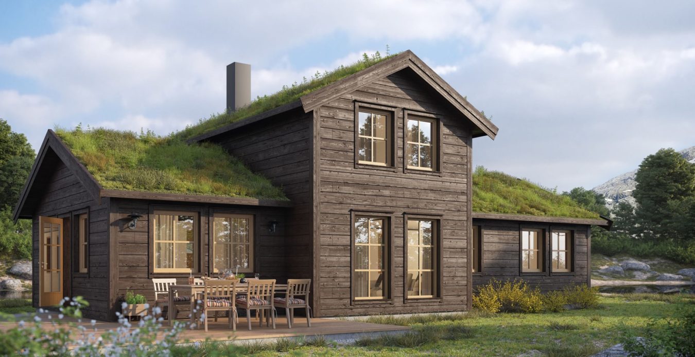 oppstugu-1-1 Oppstugu er en hytte fra Systemhus som våre forhandlere over hele landet kan bygge for deg. Bestselger som går igjen og igjen, mange soveplasser, badstue og stor loftstue for hele familien. En skikkelig familiehytte.