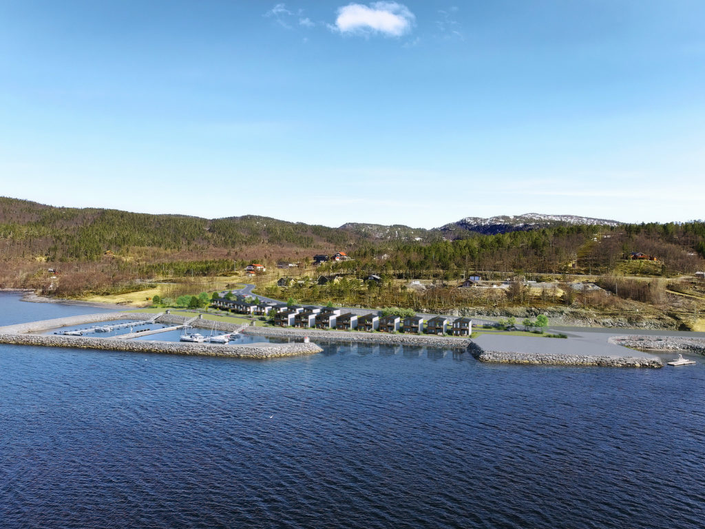 Aursfjord båthavn og kystkultursenter. 19 moderne prosjekterte frittstående rorbuer nært sjøen-mulighet for kjøp av båtplasser